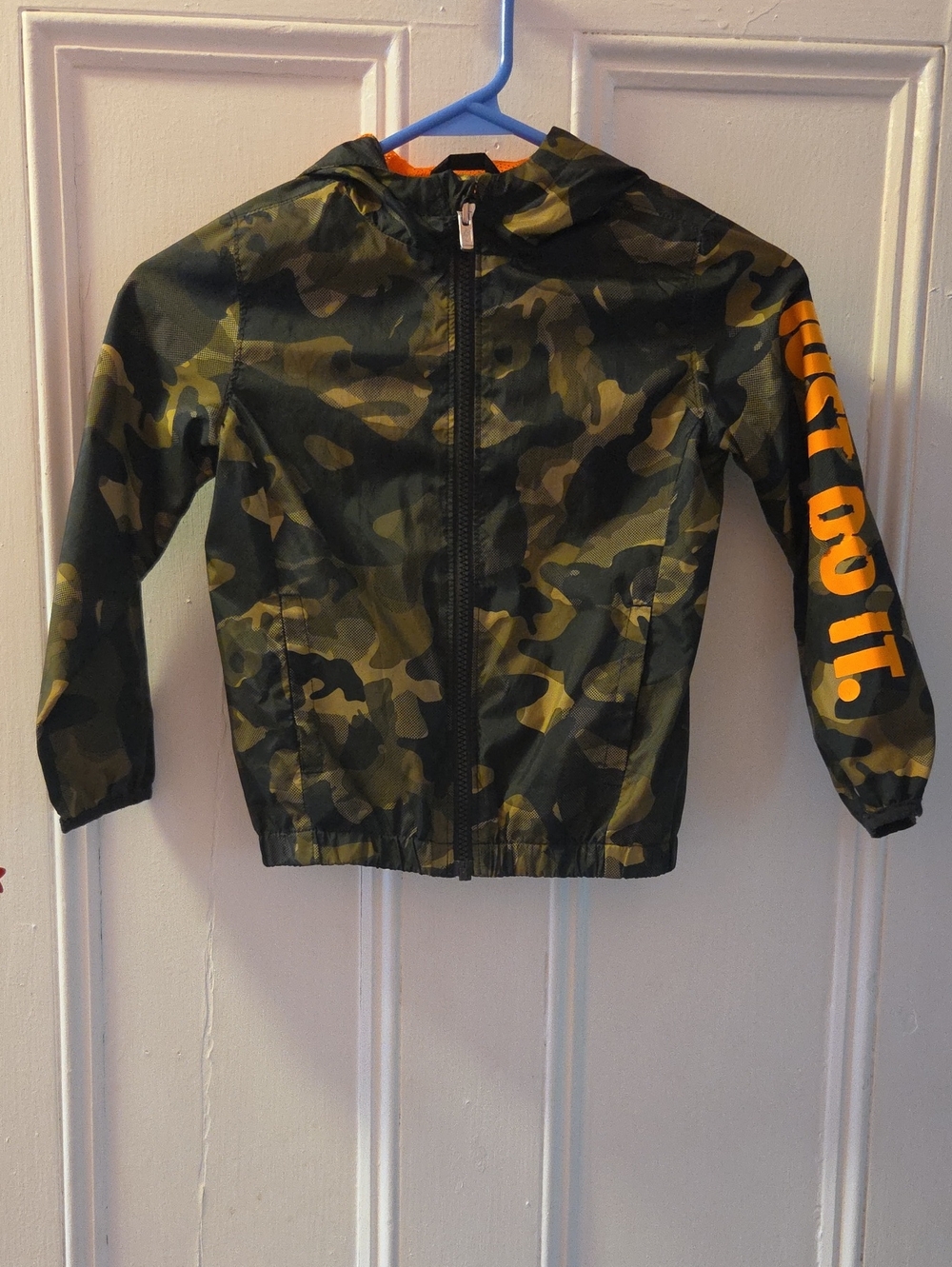 Nike Kids Camo Hooded Raincoat - Green & Orange